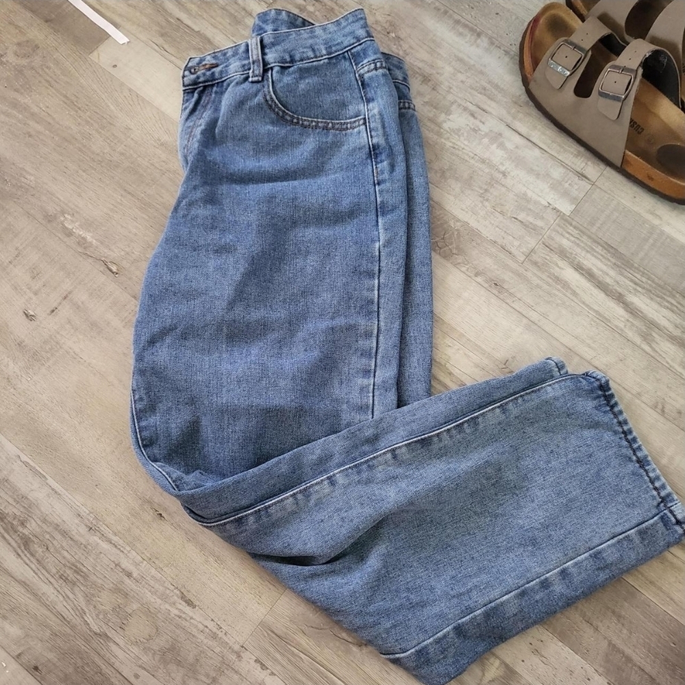SHEIN Relaxed Fit Blue Jeans